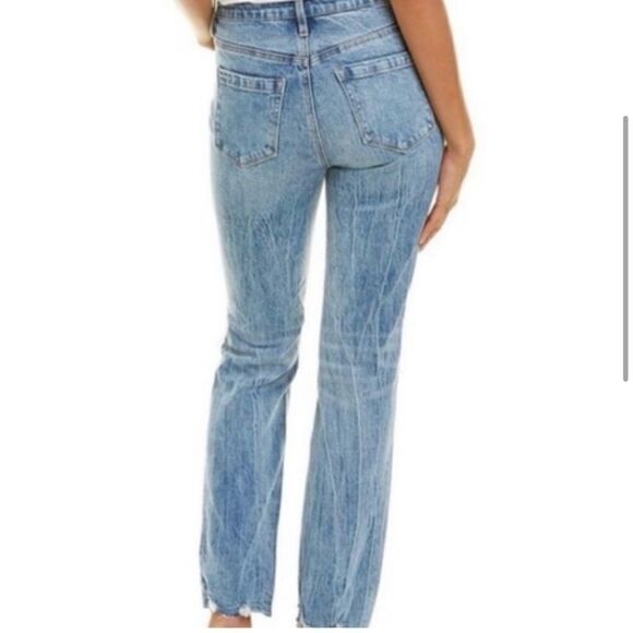 Blank NYC The Lafayette Jeans High Rise Wide Flare Straight Distressed- Size 27 - Picture 2 of 8